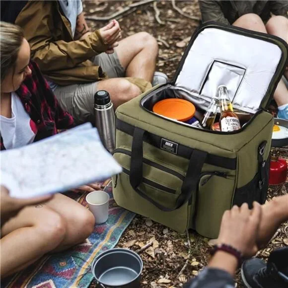 30L Extra Large Soft Cooler Bag with Bottle Opener for Camping Beach BBQ Grocery